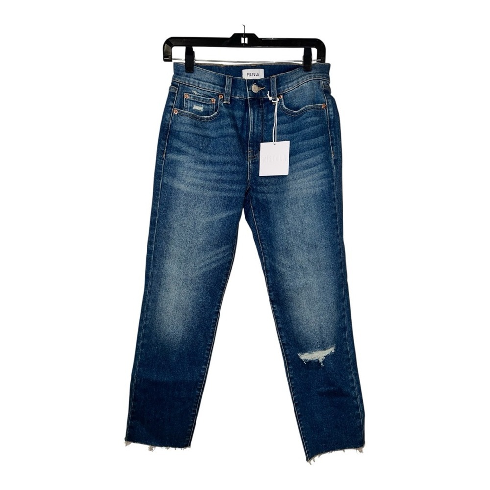 Pistola Monroe High Rise Slim Cigarette Jeans in Leon Wash Size 26 NWT Raw hem - Picture 4 of 10